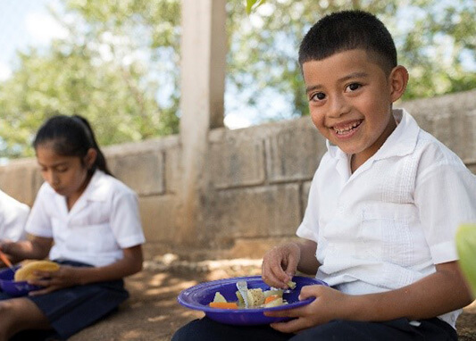Child enjoy his meal
