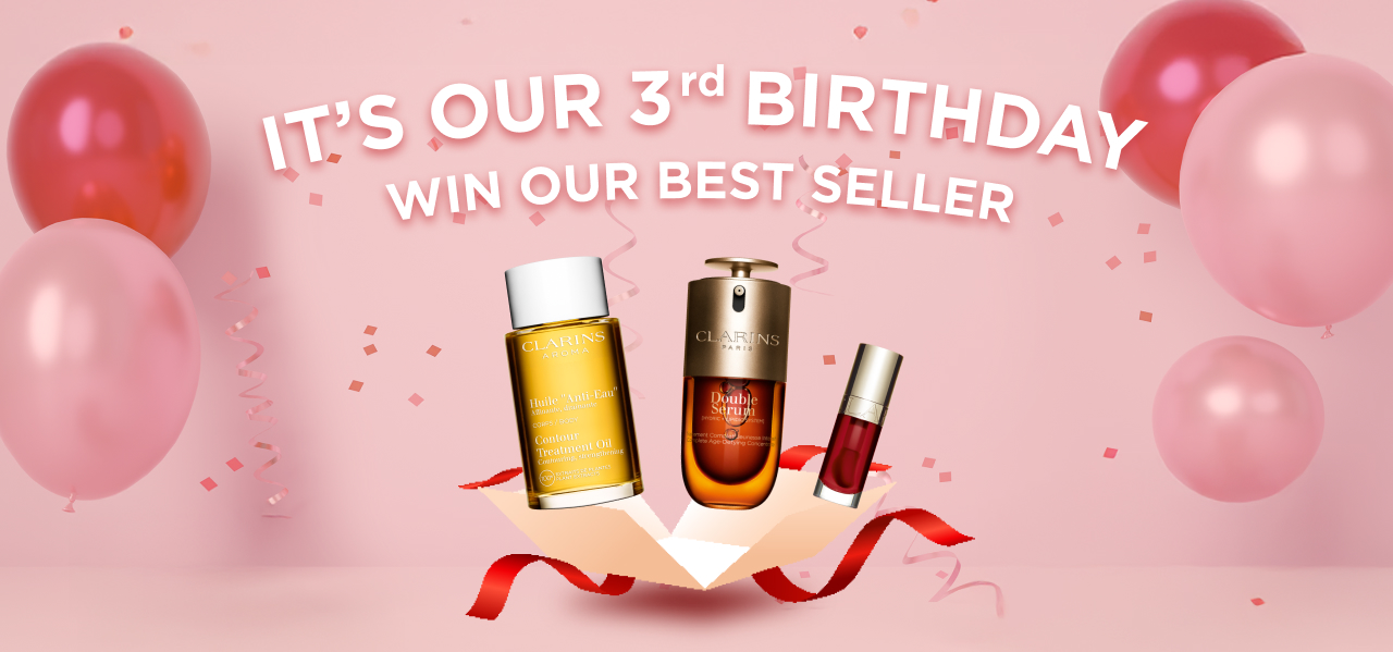 Happy 3rd Birthday Clarins.co.id